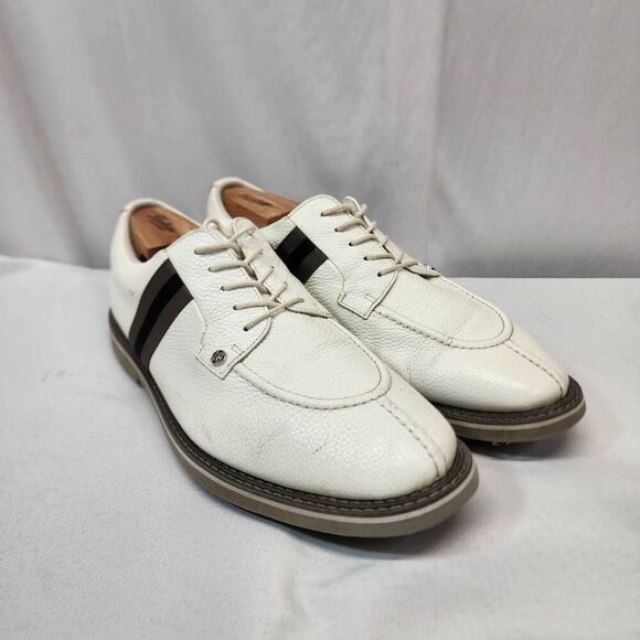 G/Fore Men Gallivanter Ivory Crossgrain Leather Split Toe Men's Golf Shoe 15 - Picture 1 of 8